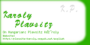 karoly plavsitz business card